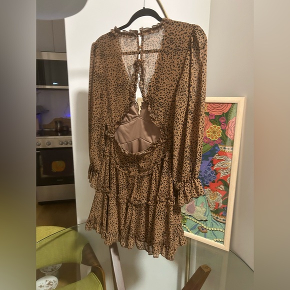 Leopard Print Ruffle Dress - Picture 2 of 4